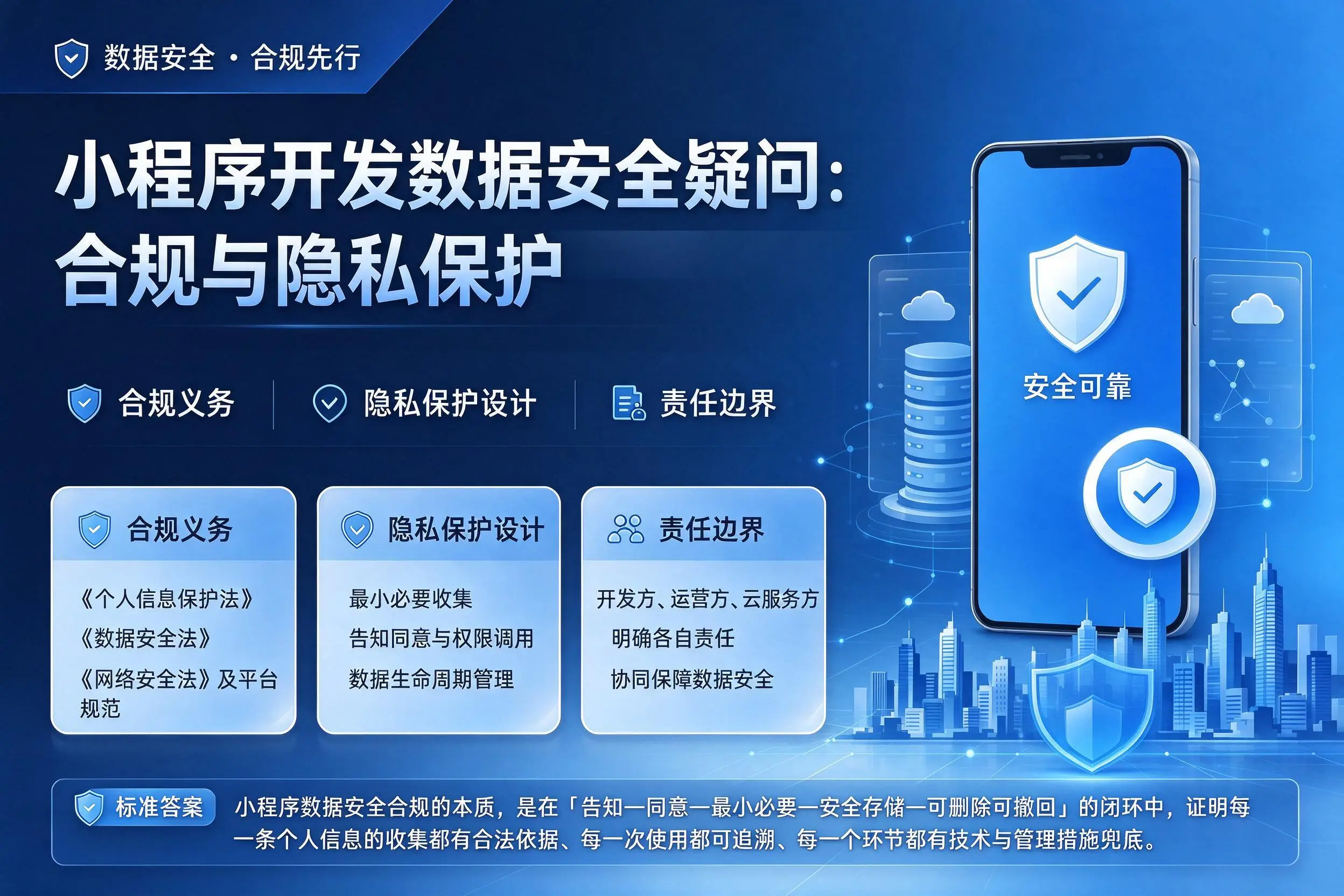 西安小程序开发数据安全疑问:合规与隐私保护