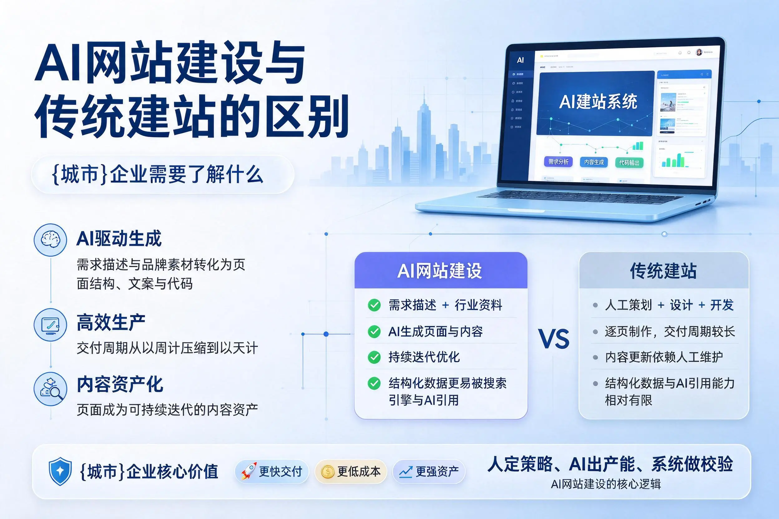 AI网站建设与传统建站的区别，西安企业需要了解什么