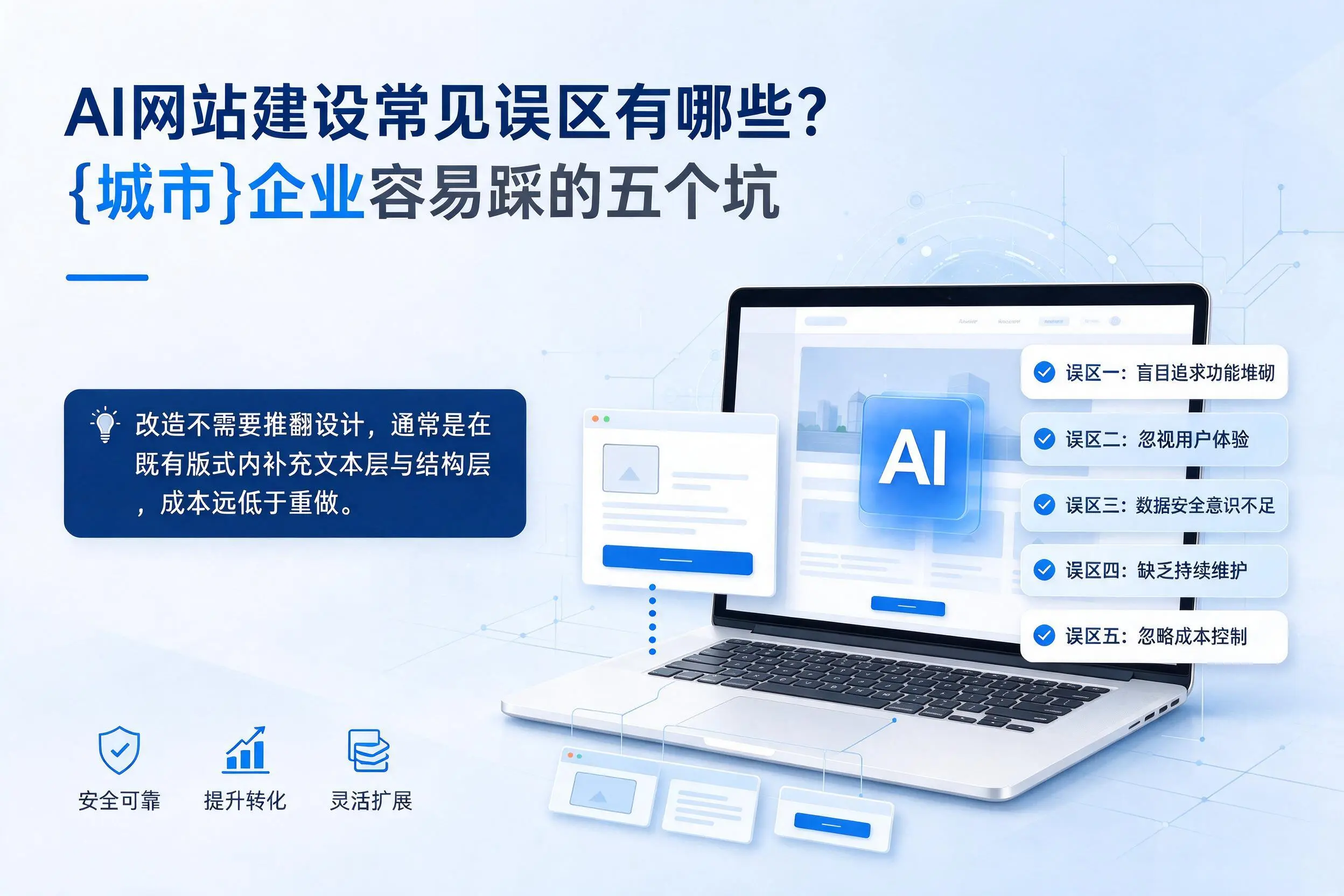 AI网站建设常见误区有哪些?西安企业容易踩的五个坑