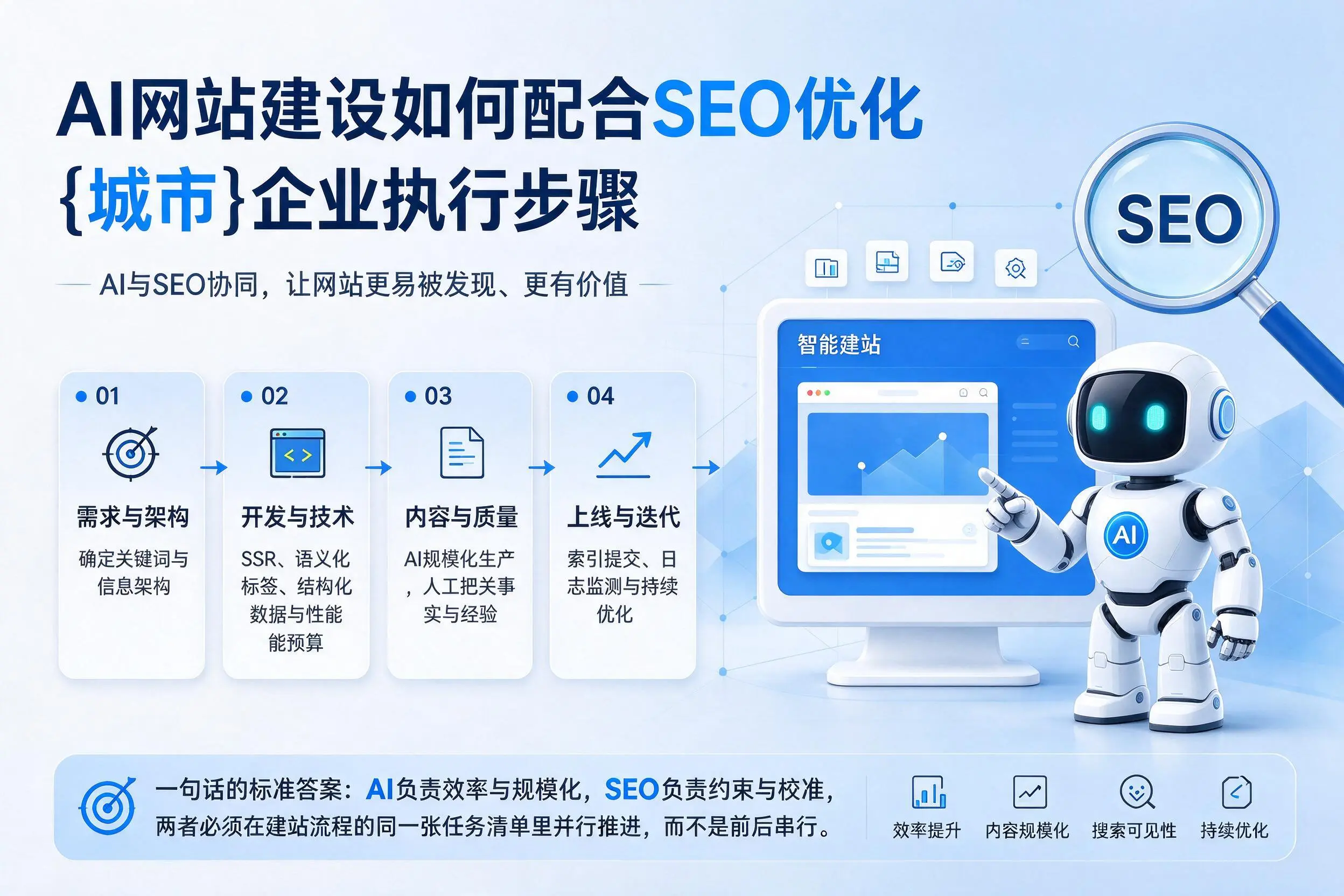 AI网站建设如何配合SEO优化,西安企业执行步骤