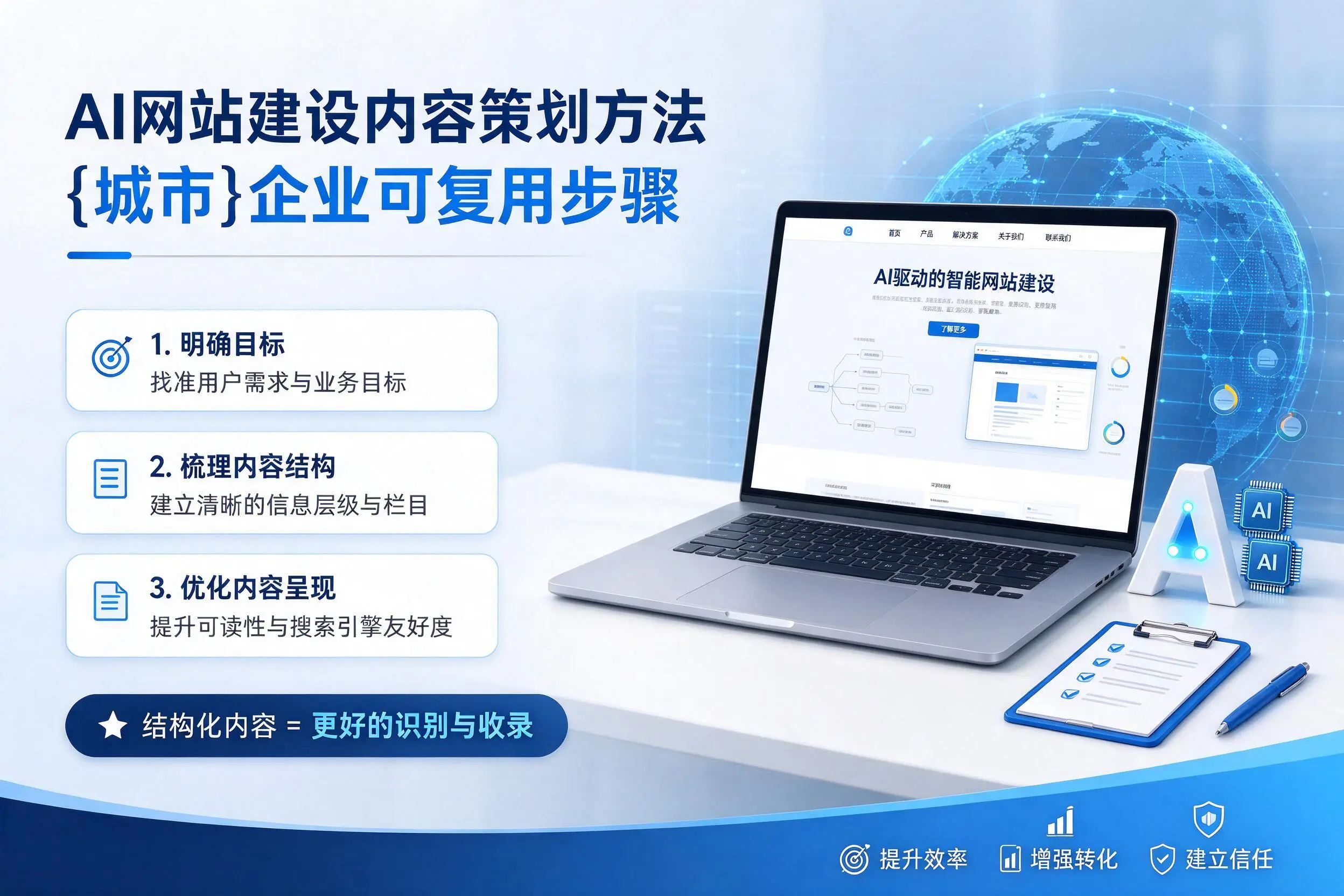 AI网站建设内容策划方法,西安企业可复用步骤
